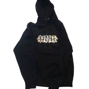 Black Graphic Hoodie Women Jacket Large New